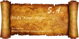 Stötzer Alex névjegykártya